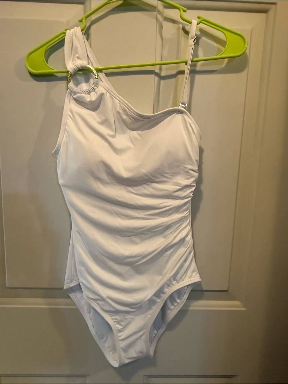 MICHAEL Michael Kors White One-Shoulder Swimsuit